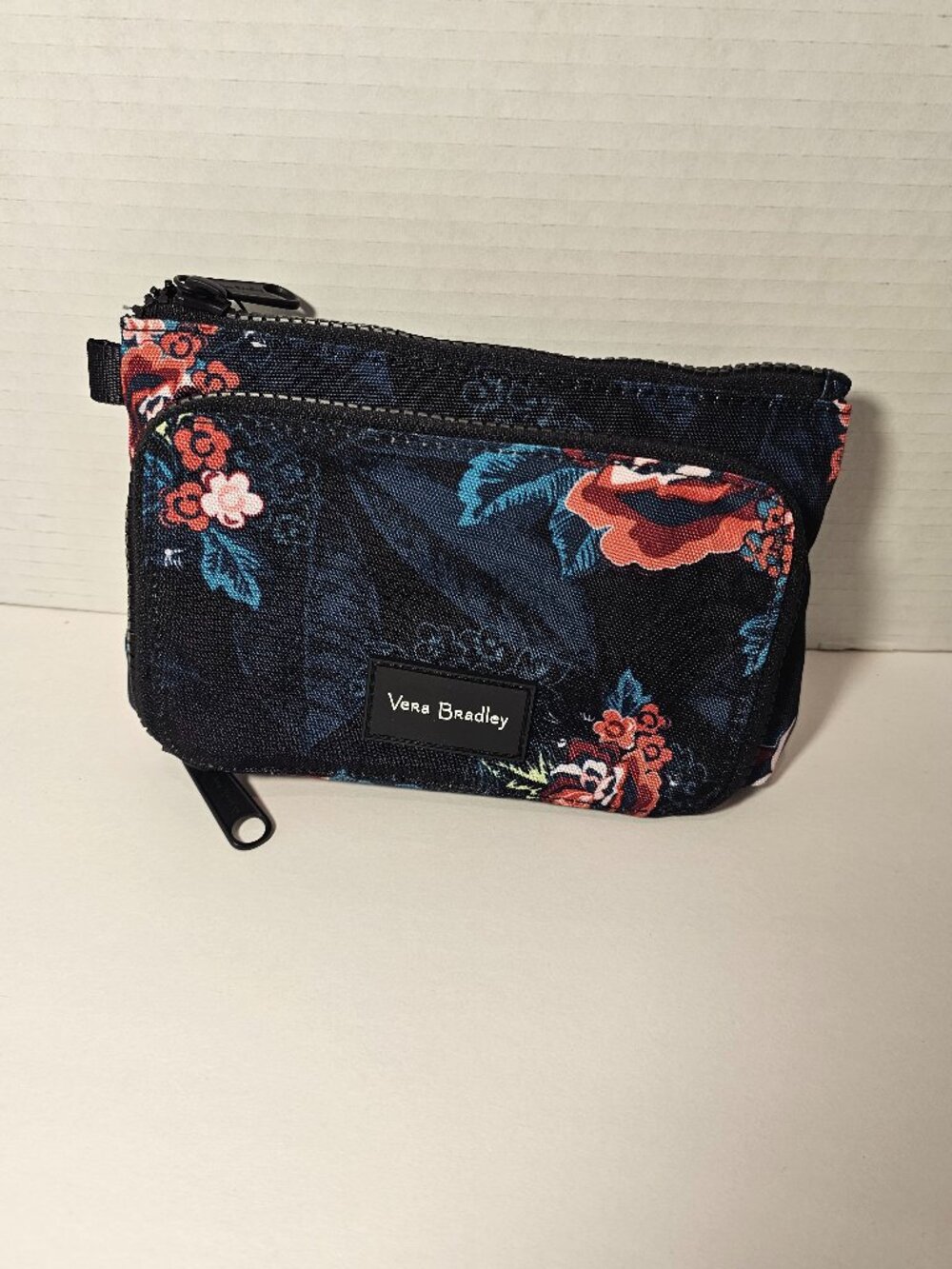 NWT Vera Bradley Lighten Up Compact Organizer Rose Foliage Cosmetic Bag Makeup